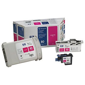 HP C4892A (80)  (Magenta Value Pack, Printhead + 350ml Cartidge)